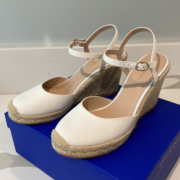 Stuart Weitzman MYKONOS CLOSED-TOE ESPADRILLE WEDGE size 9.5 - Picture 8 of 10